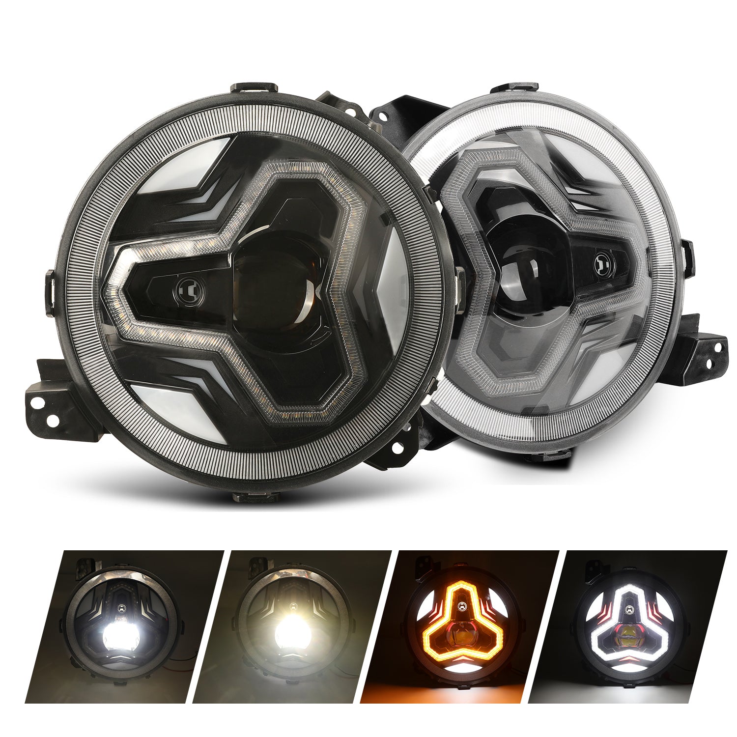 9" OEM LED Headlights with DRL & Turn Signal for 2018+ Later Jeep Wrangler 4xe JL/JLU Jeep Gladiator JT (2Pcs/Set)