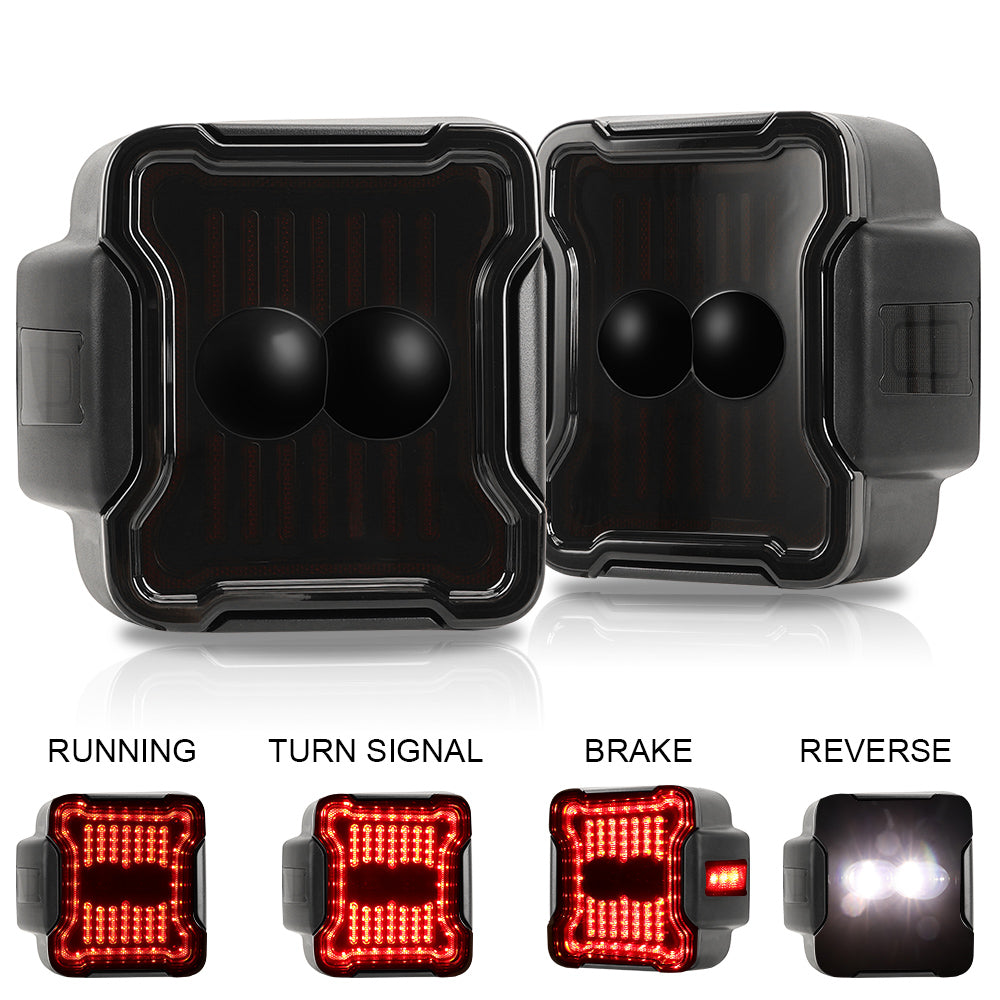 Sunpie High-Intensity Smoked LED Tail Lights for 2018-2026 Jeep Wrangler JL JLU & 4xe - 20W High Power Reverse Lights, Plug & Play
