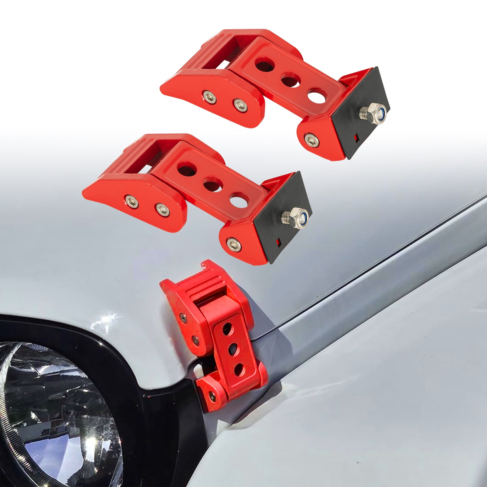Hood Latches for '07-'26 Jeep Wrangler JK JKU JL JLU 4XE and Jeep Gladiator JT (2pcs/set)