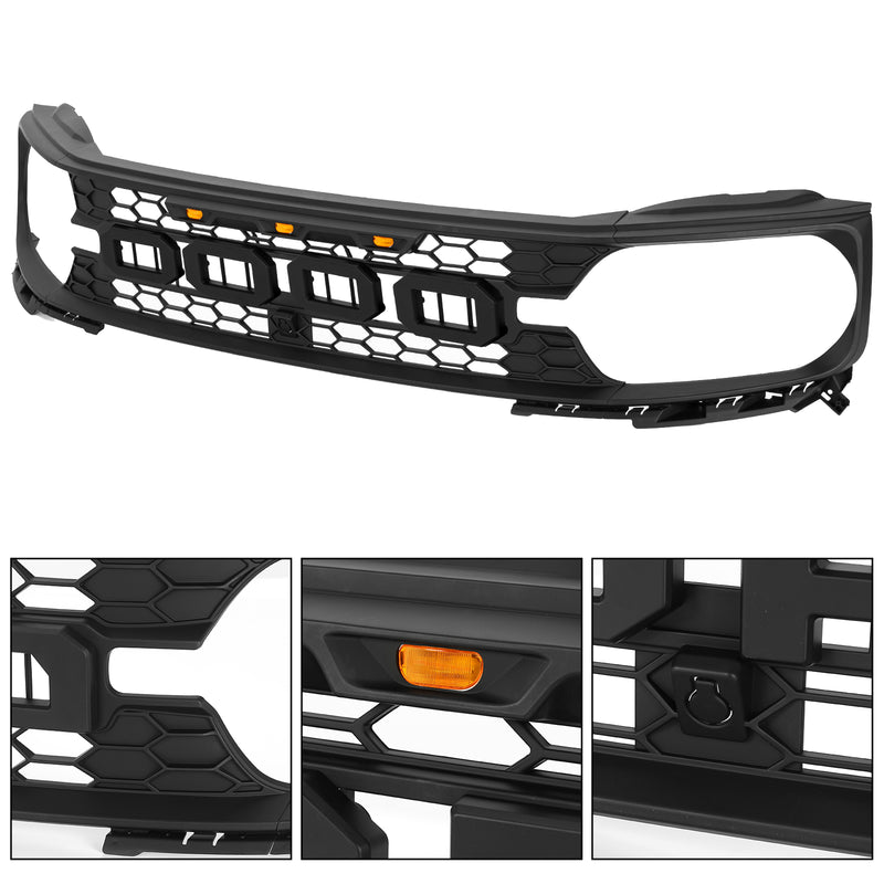 Custom Matte Front Grille with Amber LED Lights Compatible with 2020-2026 Bronco Sport