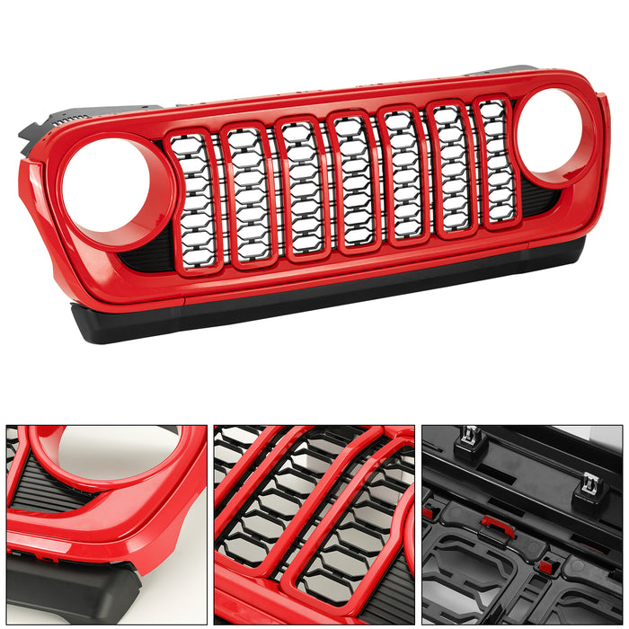 Modular ABS Jeep Front Grille | Fits '18-'25 Jeep Wrangler JL JLU 4xe & Gladiator | Available in 5 Colors