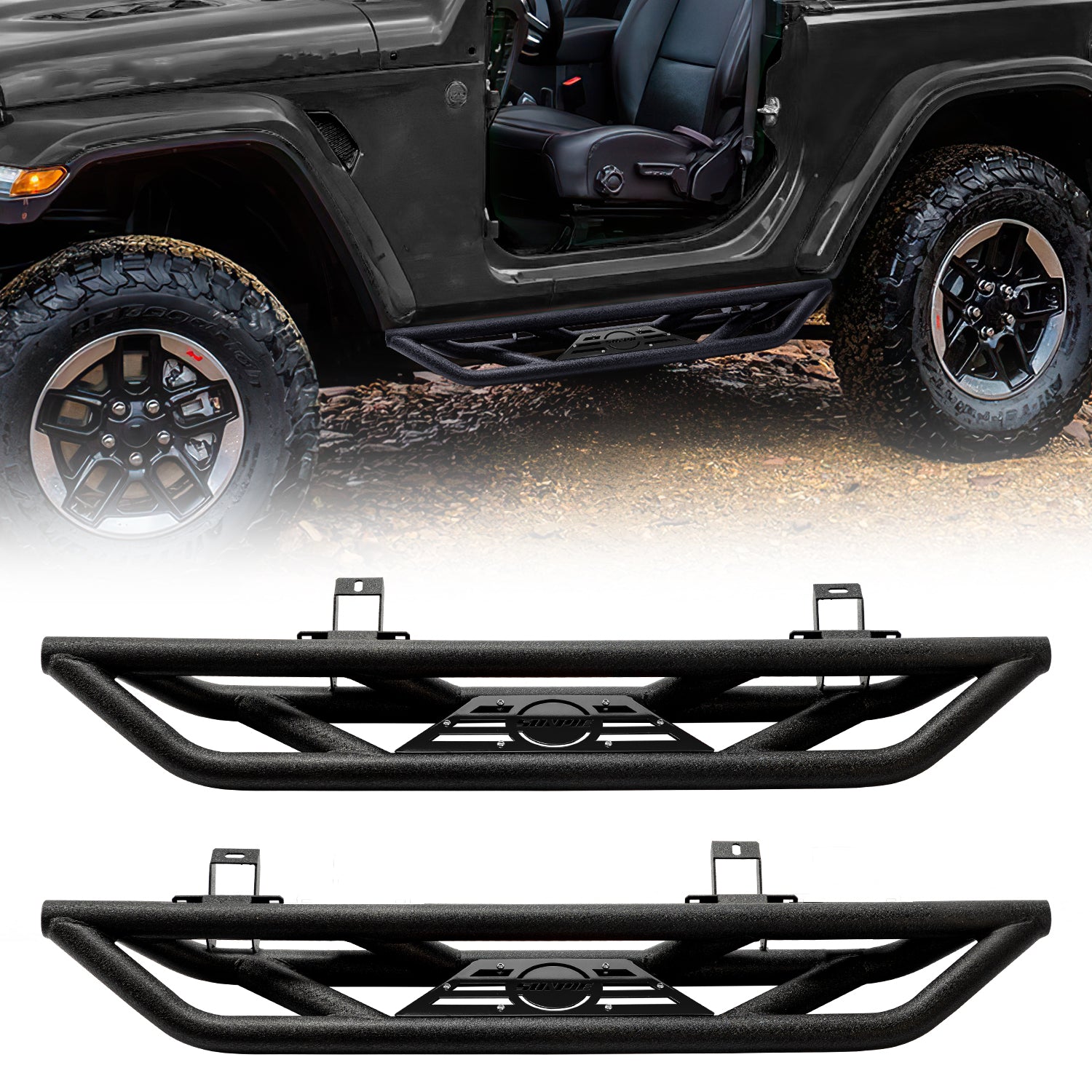 Running Board Color Replacement Trim Panels, 2-Piece Set for 2007–2026 Jeep Wrangler JK JL 2-Door