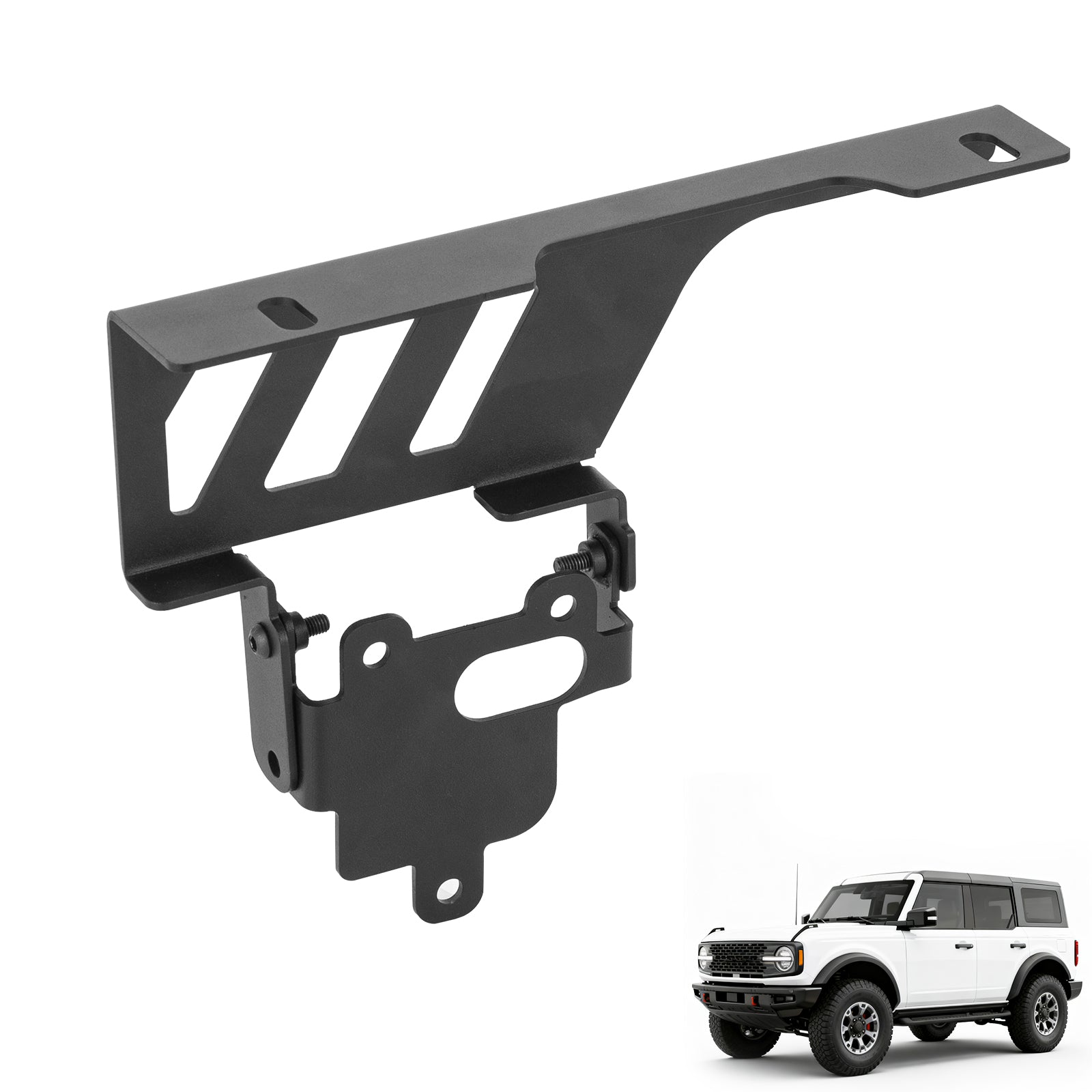 2021+ Ford Bronco ACC Relocation Bracket – Compatible with Brush & Grill Guards - install view