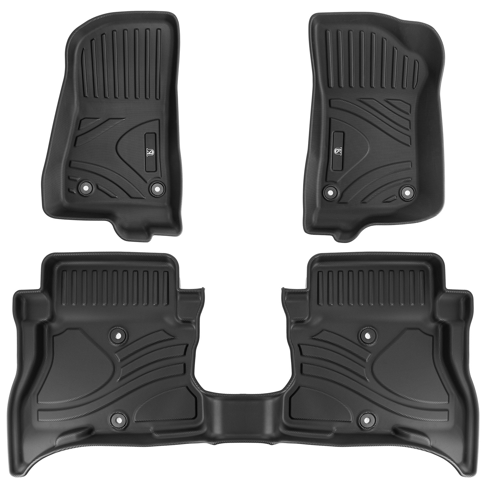 Jeep Front & Rear Floor Mats for 2021-2026 Jeep Wrangler 4xe 4-Door