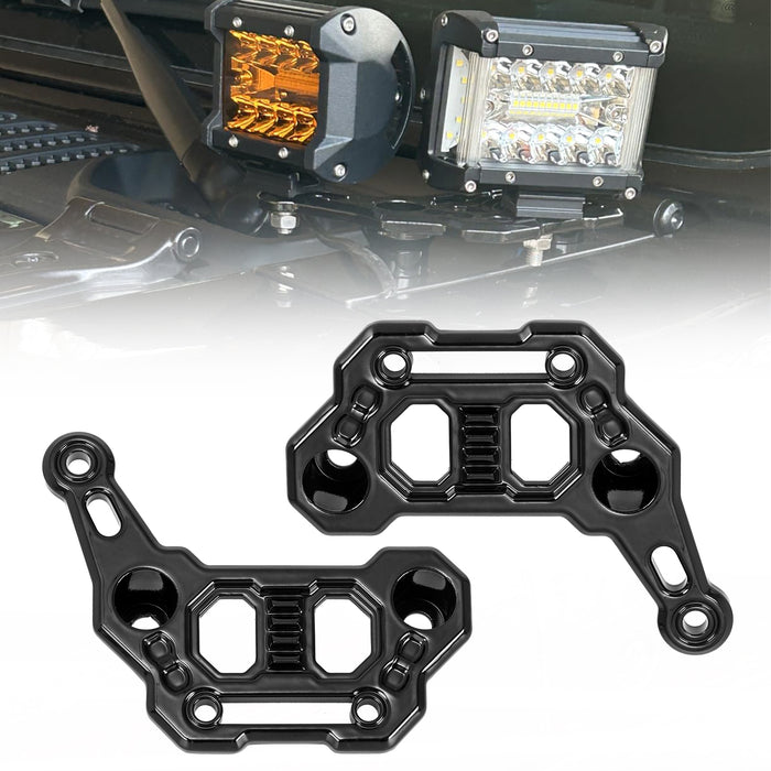 Front A-Pillar Off-Road Single/Dual Light Mounting Brackets for 2018+ Jeep Wrangler JL/JLU 4xe Jeep Gladiator JT
