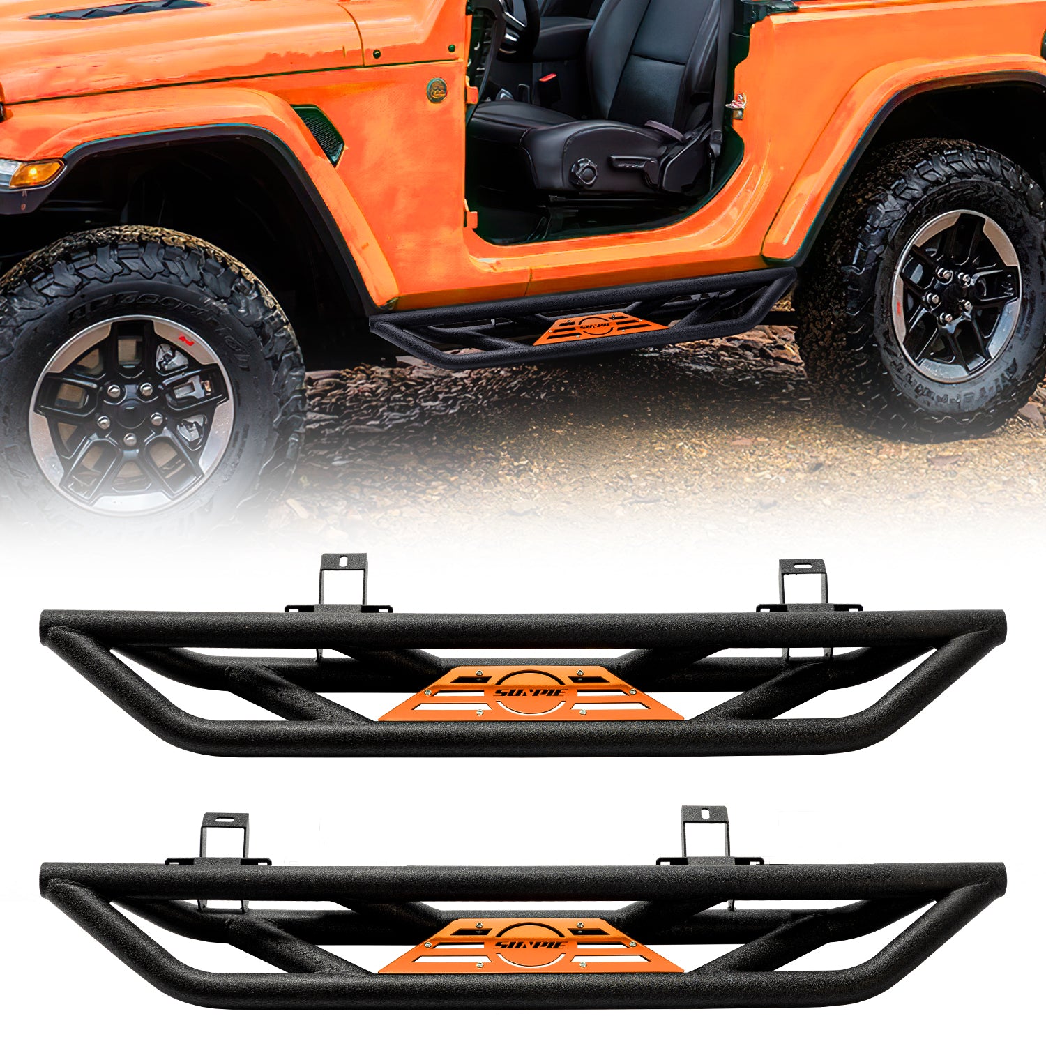 Running Board Color Replacement Trim Panels, 2-Piece Set for 2007–2026 Jeep Wrangler JK JL 2-Door