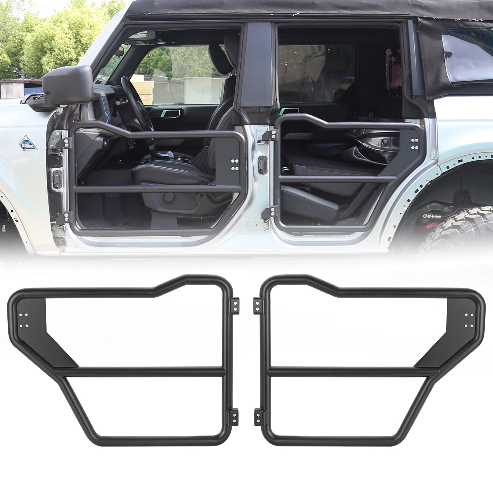 Ford Bronco Tube Doors for 2021-2026 Ford Bronco 4-Door Front and Rear Door (4PCS)