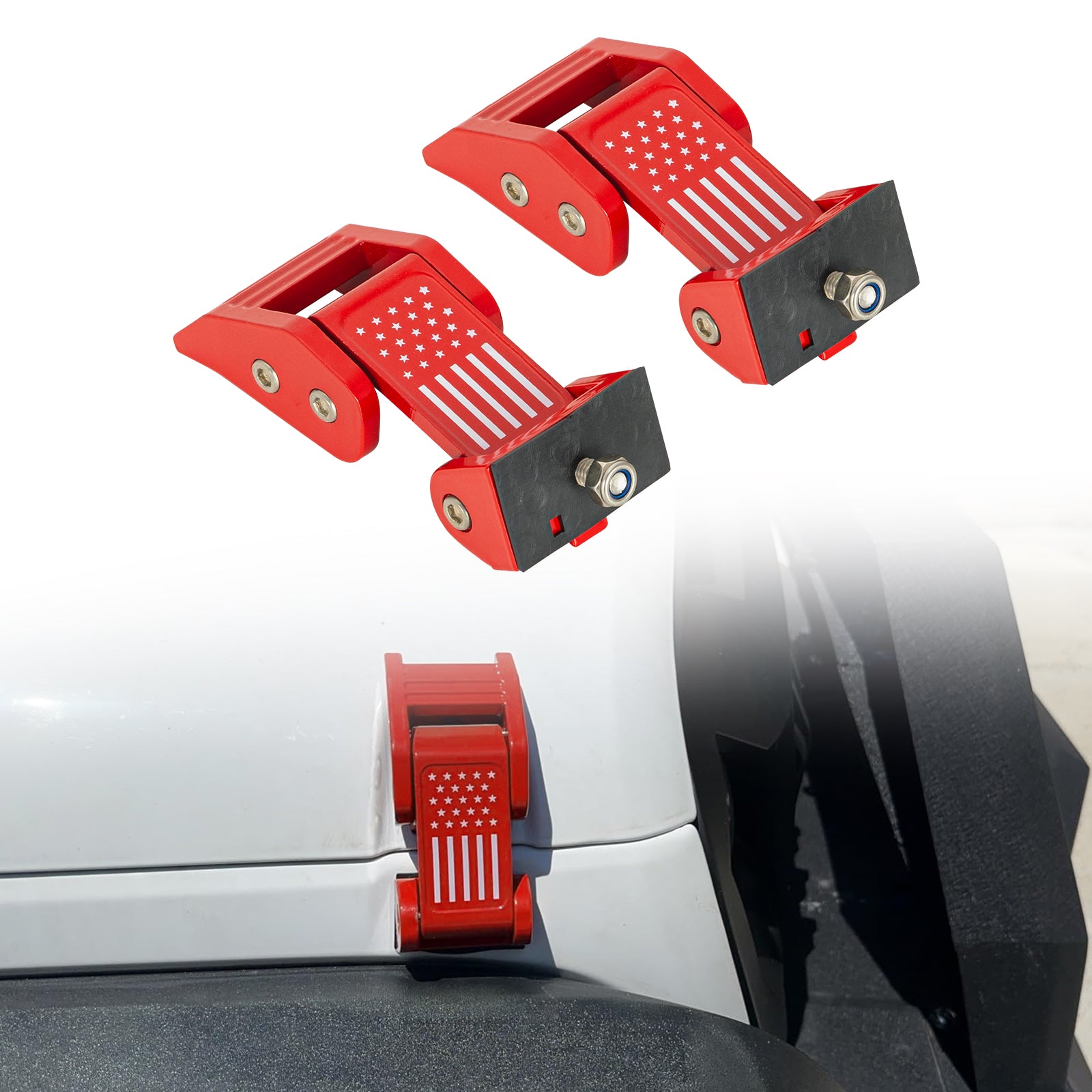Hood Latches for '07-'26 Jeep Wrangler JK JKU JL JLU 4XE and Jeep Gladiator JT (2pcs/set)