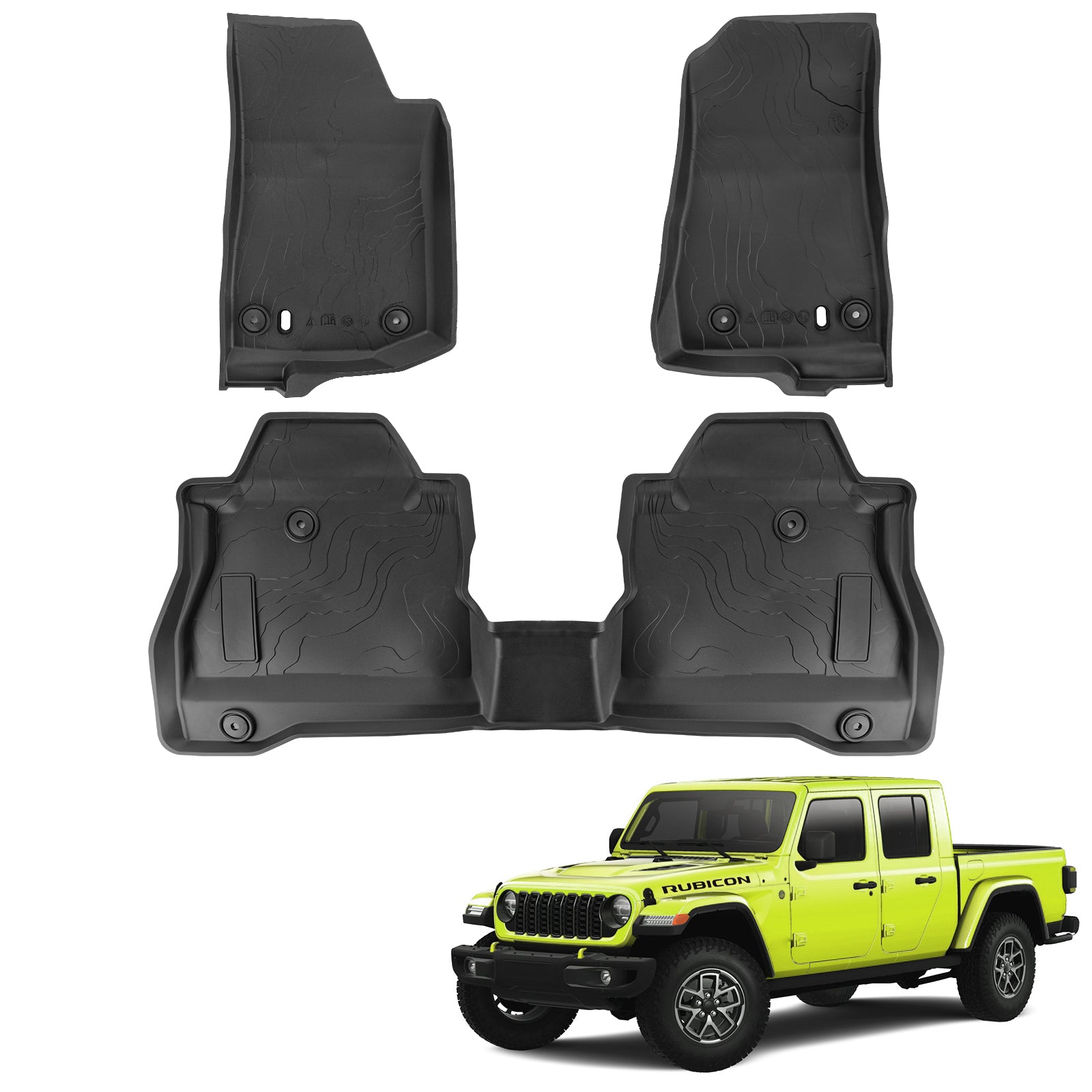 2019-2026 Jeep Gladiator JT TPE Front & Rear Floor Mats