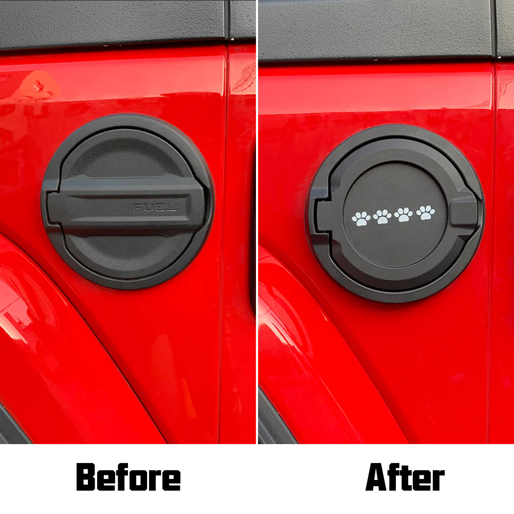 Locking Fuel Door Cover For 2018-2023 Jeep Wrangler JL 4-Door - Black Aluminum