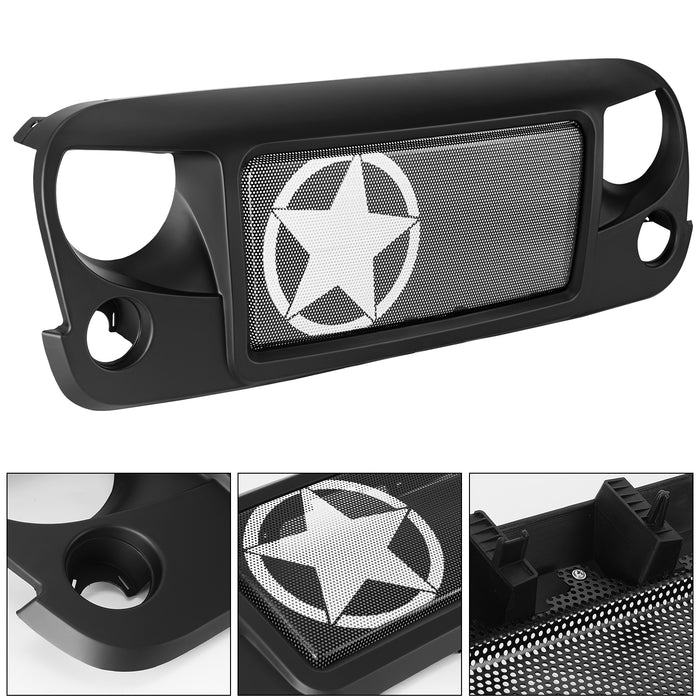 Sunpie Jeep Wrangler JK/JKU Black ABS Avenger Grille