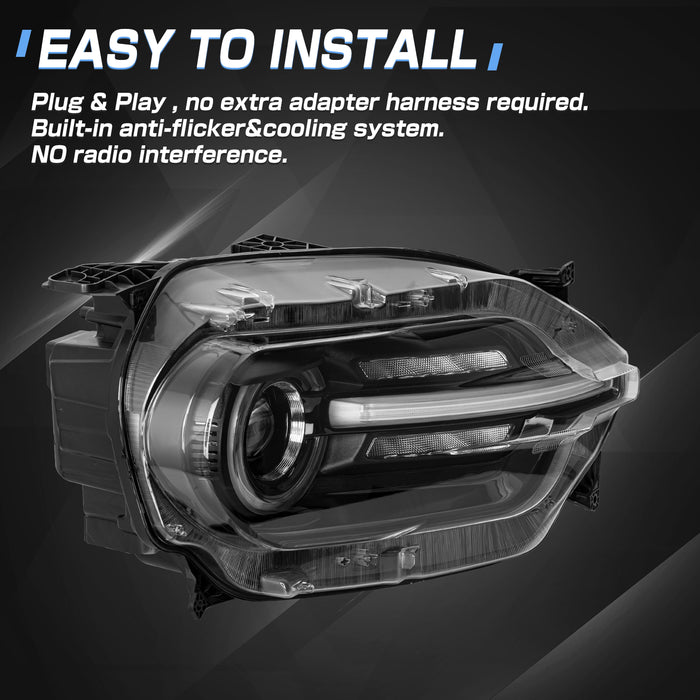 LED Headlights Assembly with DRL and Turn Signal for '20-'25 Ford Bronco Sport Series