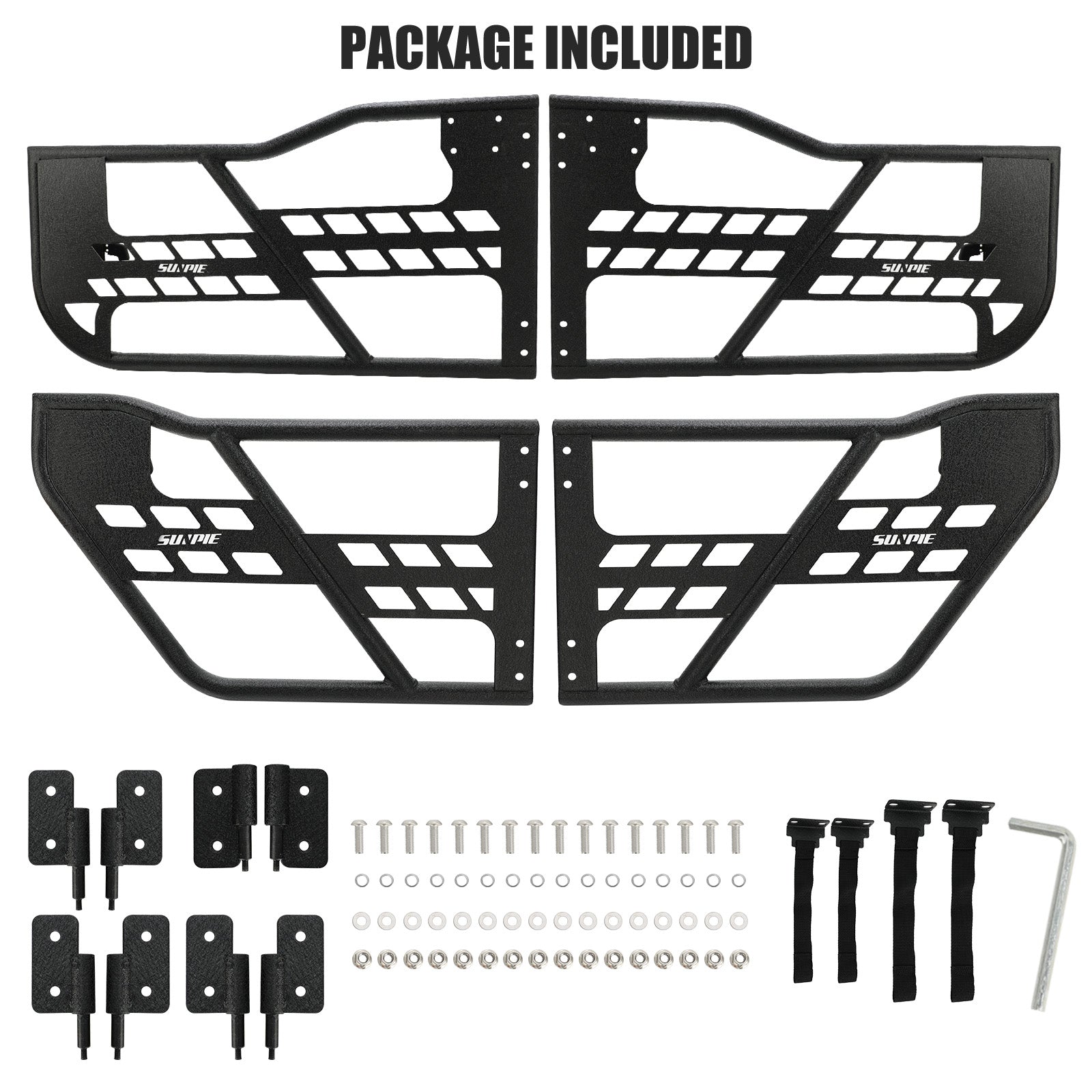 Jeep JKU Half Tube Doors Compatible with 2007-2018 Jeep Wrangler