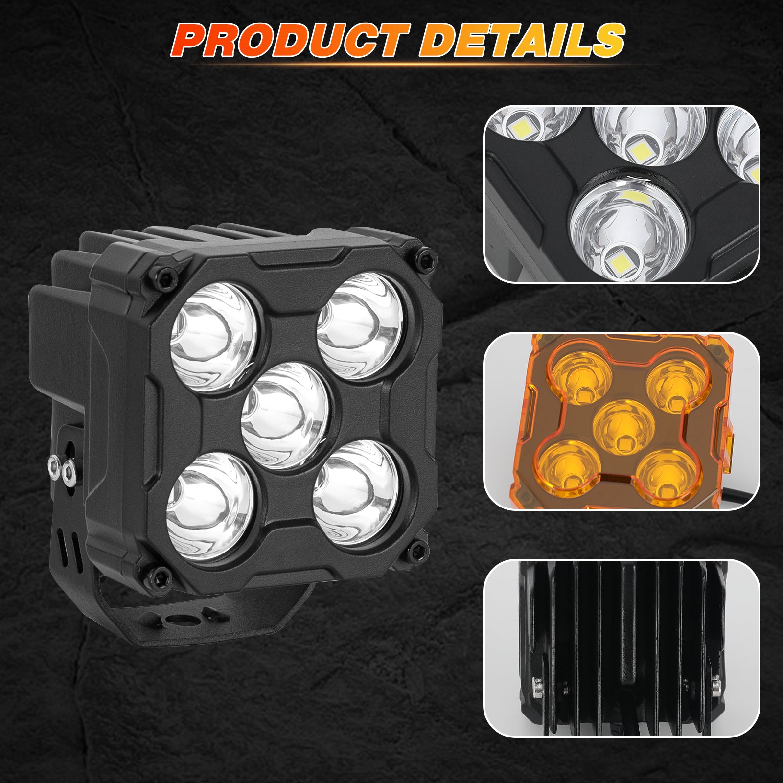 3.5" 170W White LED Off-Road Work Light Pods with 3D Glass Lens