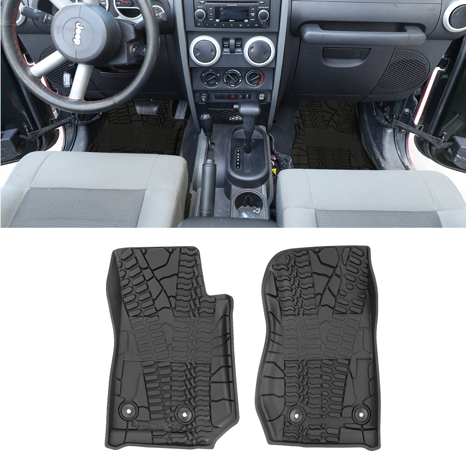 '14-'18 Jeep Wrangler JK 2-Door Jeep Front & Rear Floor Mats