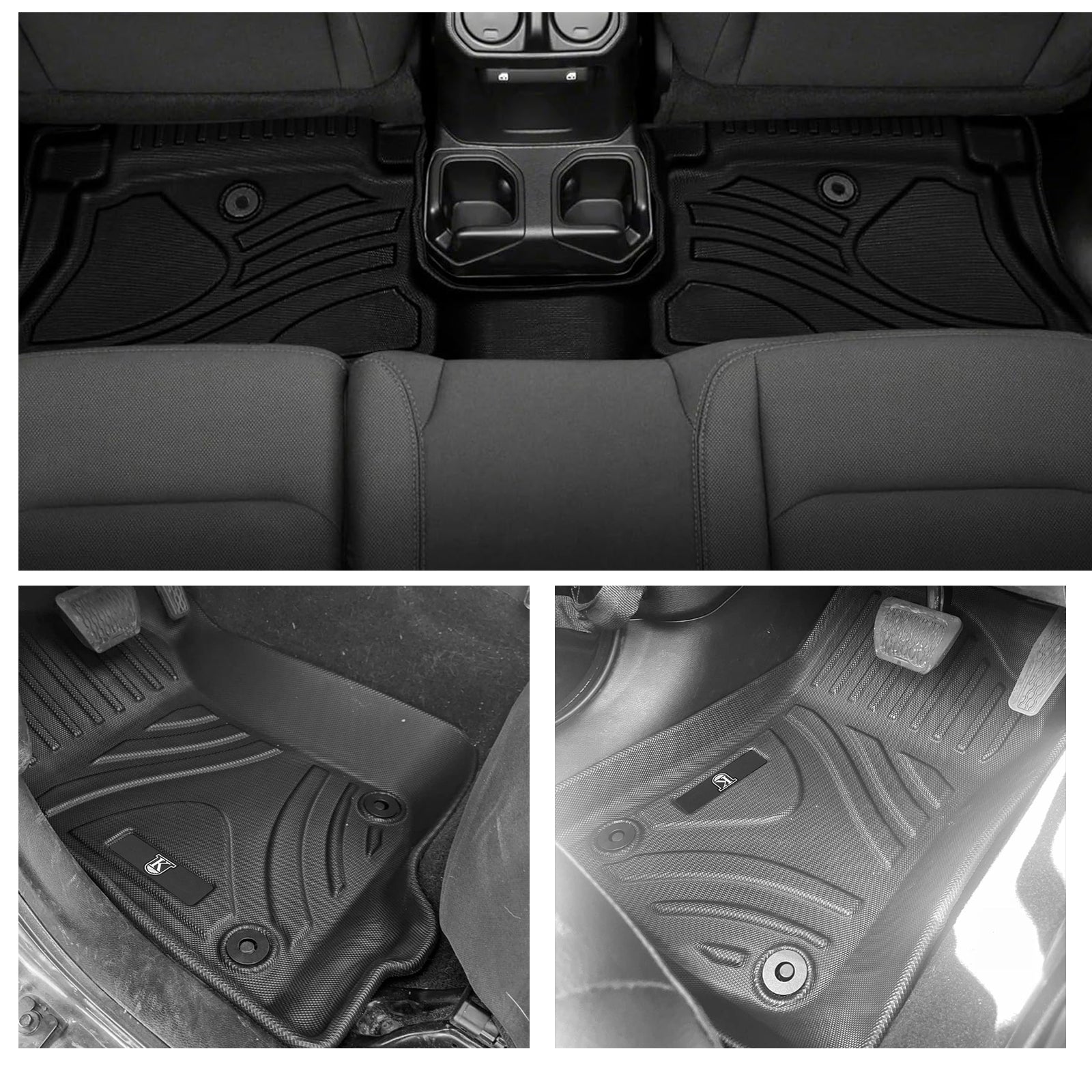 Jeep Front & Rear Floor Mats for 2021-2026 Jeep Wrangler 4xe 4-Door