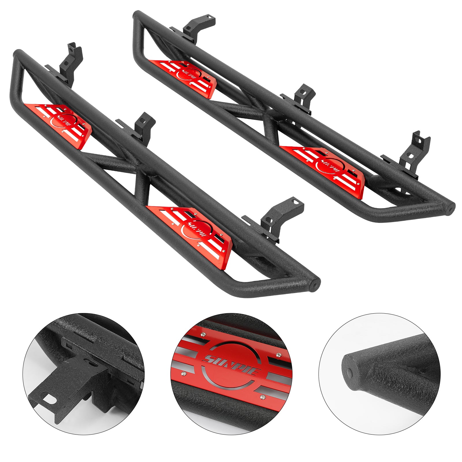 Heavy-Duty Carbon Steel Side Steps for 2021-2026 Ford Bronco 4-Door