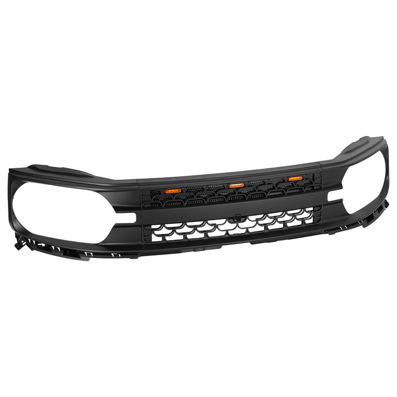 Leviathan Series Matte Front Grille with Amber LEDs for 2020-2026 Bronco Sport