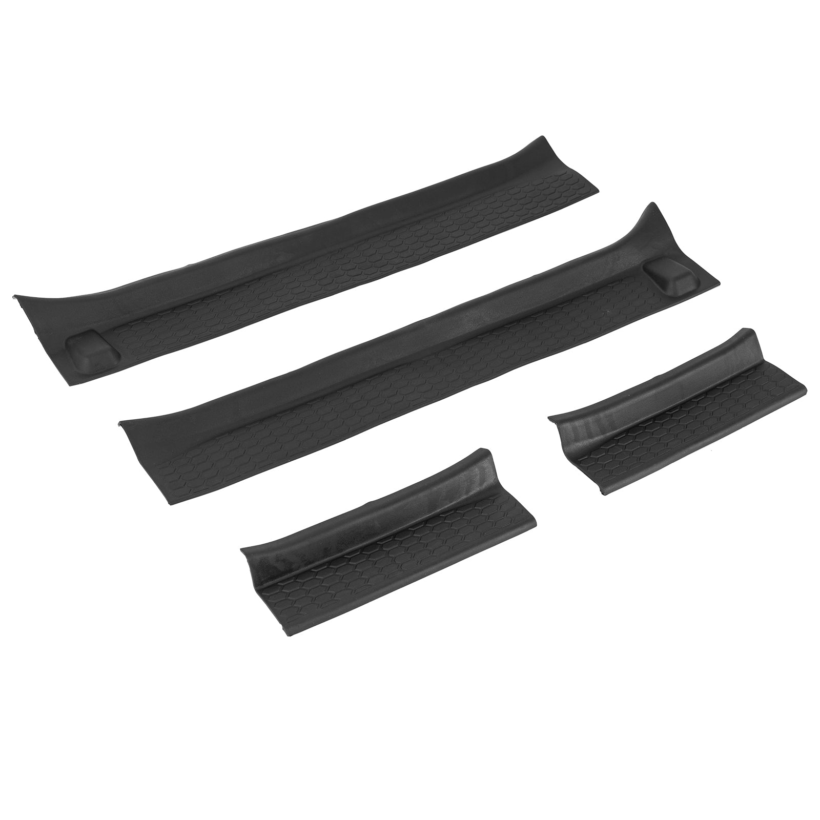 Door Sill Guards Kit for 2018-2026 Jeep Wrangler JL JLU 4XE and Jeep Gladiator JT (4 PCS) - Black Rubber Protection