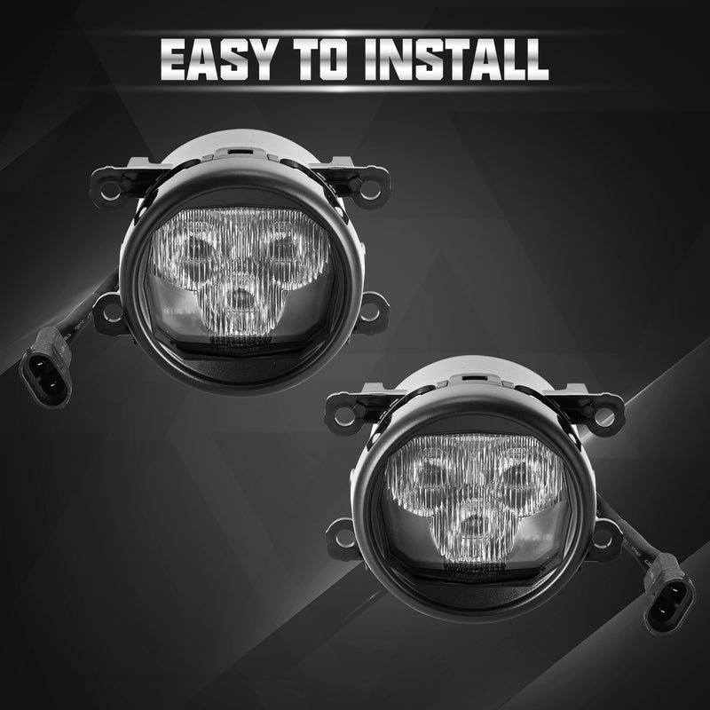 Round LED Fog Lights for 2021-2026 Ford Bronco – OEM Style Front Bumper Fog Lamps (Pair)