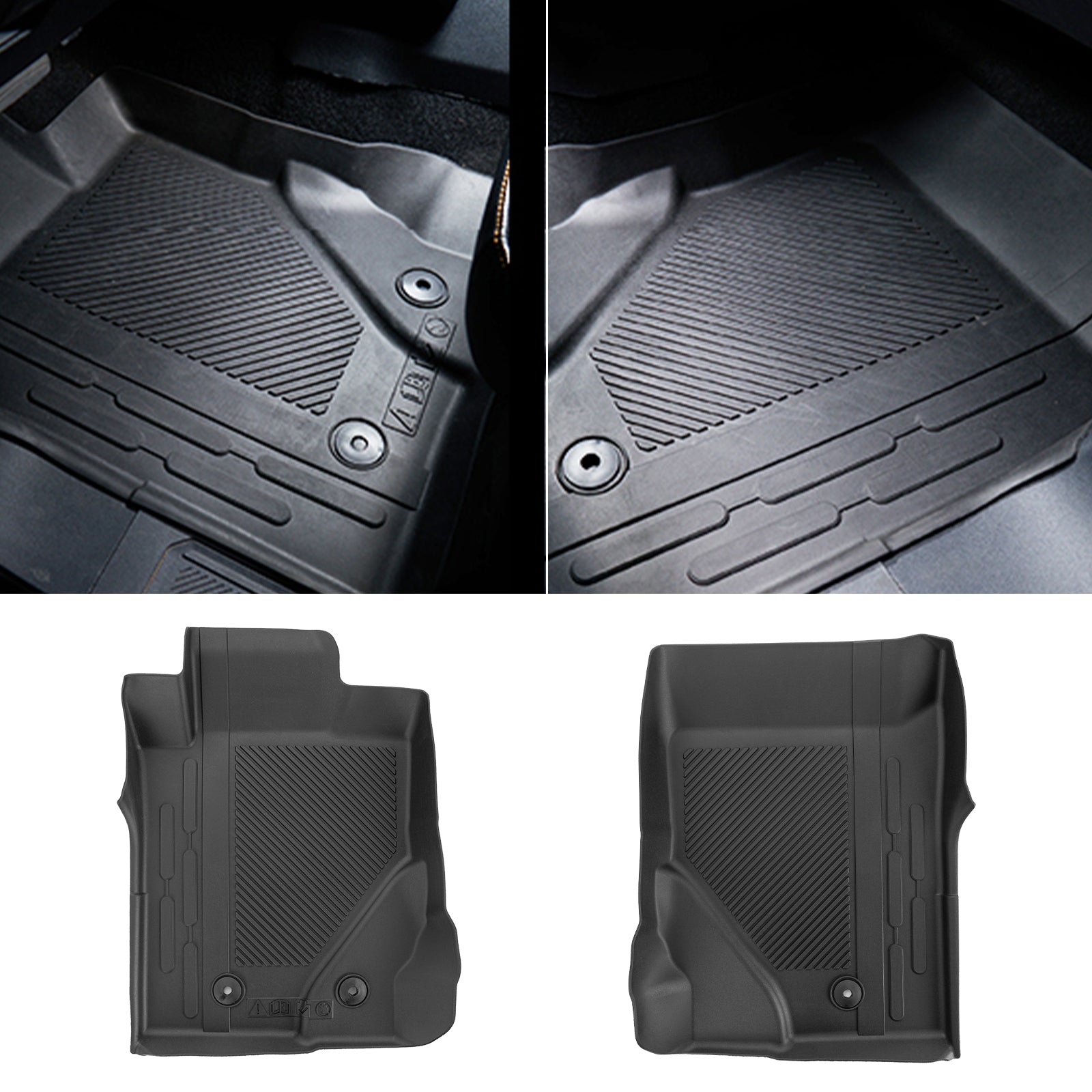 Bronco All Weather TPE Front & Rear Floor Mats for 2021-2026 Ford Bronco 2-Door