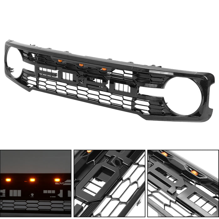 Piano Raptor Ford Bronco Piano Black Grille Raptor Style with Letter Inserts & Yell