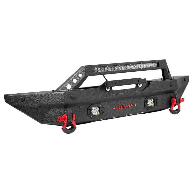Heavy-Duty Ford Bronco Front Bumper with Integrated Work Lights, Sensor Ports, License Plate Bracket & D-Ring
