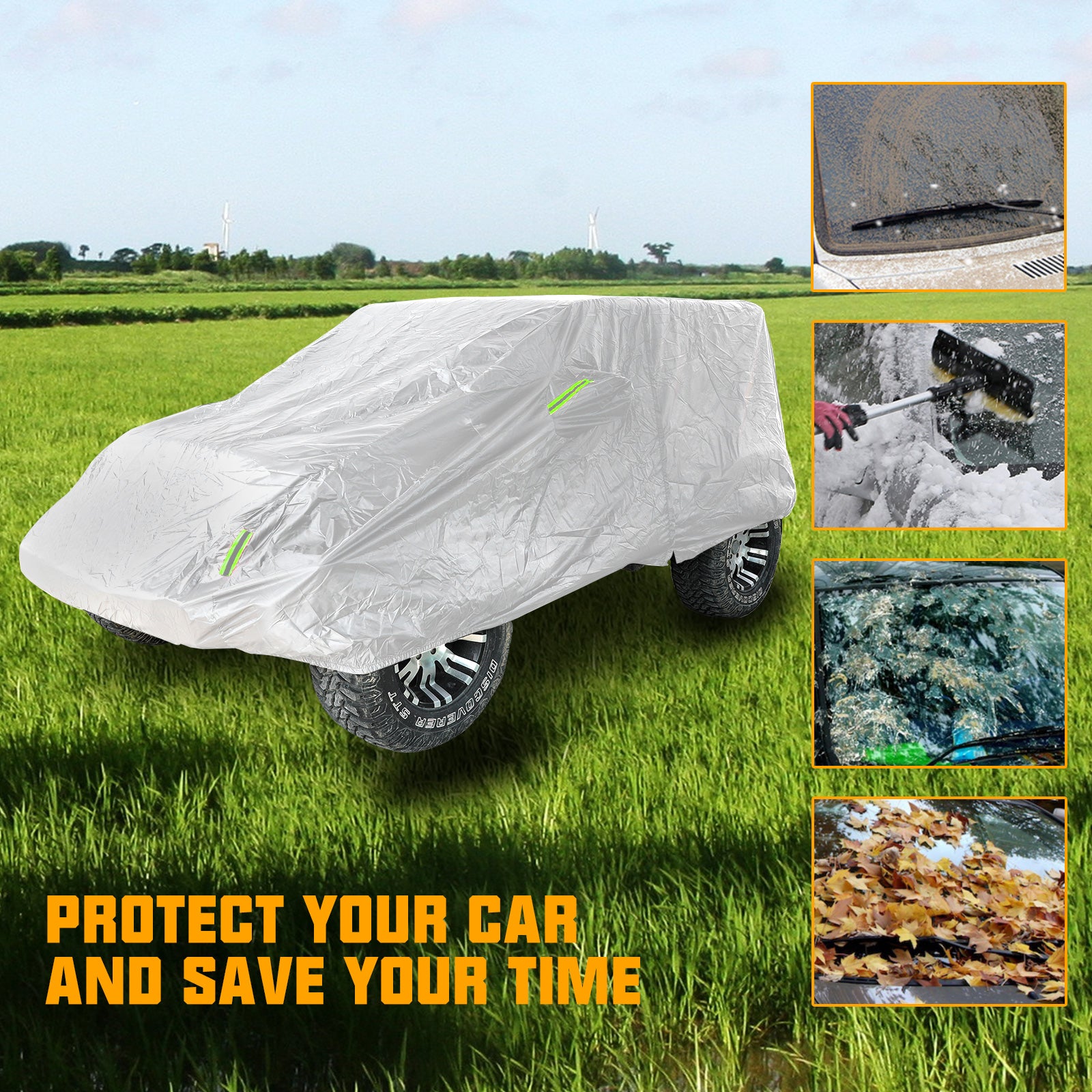 All-Weather Waterproof 4-Door Car Cover for Jeep Wrangler JKU, JLU & 4xe 4-Door (2007-Present)