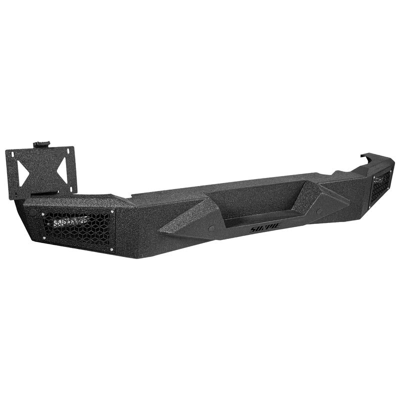 Full-Width Steel Rear Bumper with LED Work Lights, Sensor Holes & License Plate Bracket for 2021–Present Ford Bronco