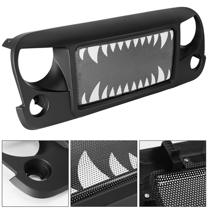 Avenger Shark Jeep Grille for 2007-2018 Jeep Wrangler JK/JKU