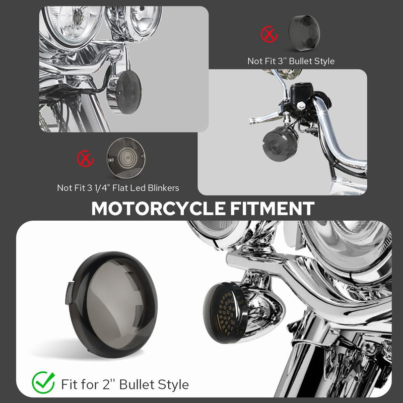 1157 Bullet-Style LED Front Turn Signals (White DRL + Amber Turn Signal) for Harley-Davidson Motorcycles