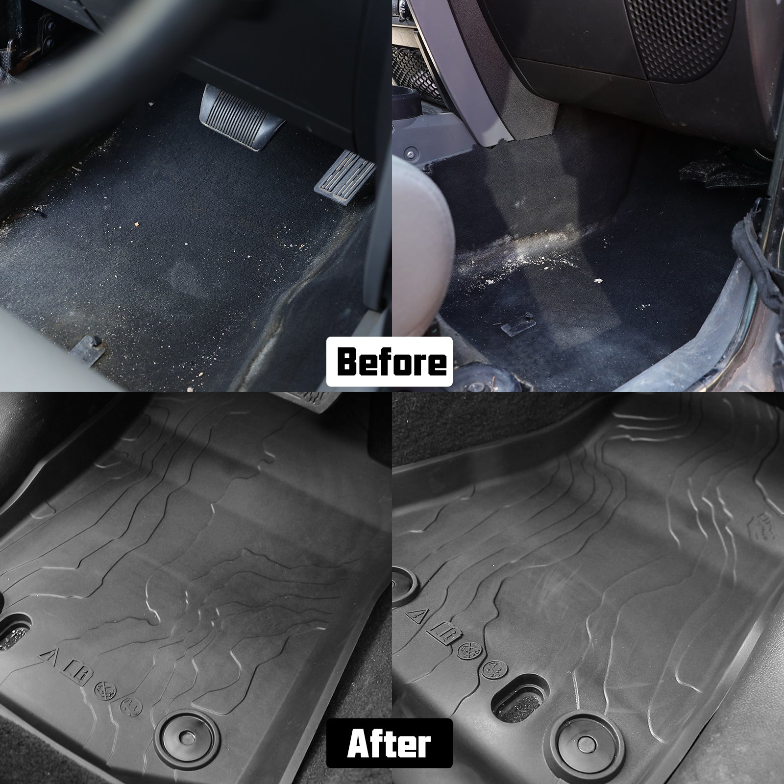 '18-'26 Jeep Wrangler JL 2-Door All-Weather Front & Rear TPE Floor Mats