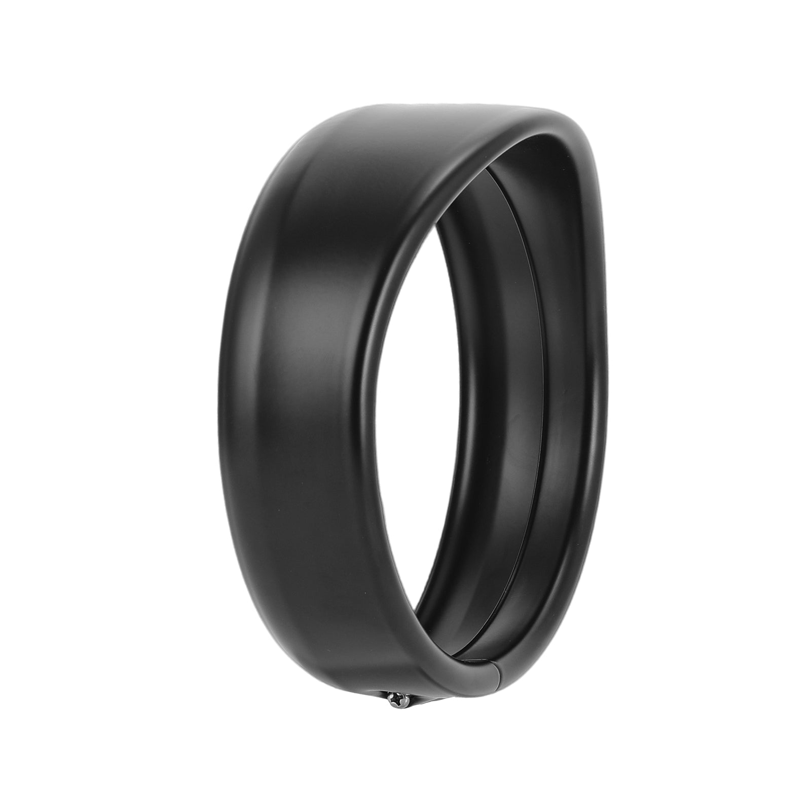 Premium 5.75" Visor-Style Headlight Trim Ring for Harley-Davidson in Gloss Black finish.