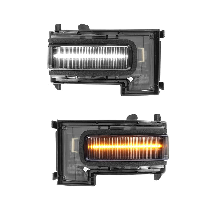 Ford Bronco Mirrors: Dynamic Sequential Turn Signal & Dual-Color (Amber/White) DRL