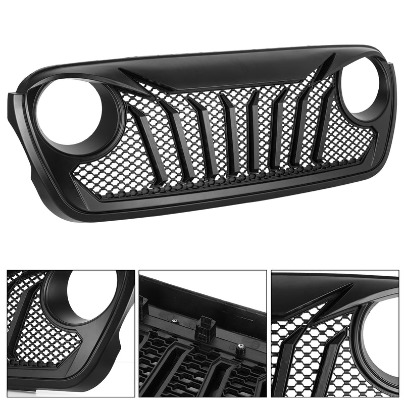 Giant Fang Series One-Piece ABS Front Grille for 2018–2026 Jeep Wrangler JL JLU 4xe & Gladiator JT