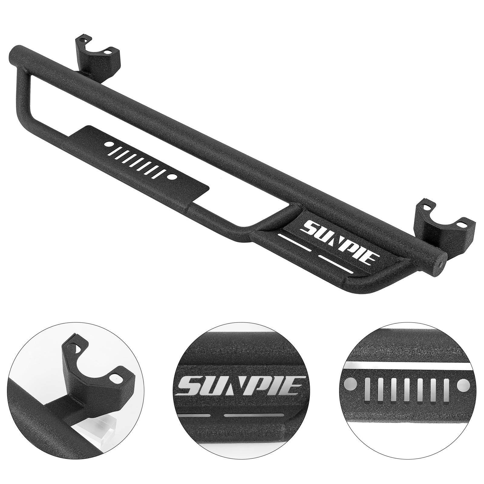 Entry-Level Running Boards Side Step Bars for 2007-2018 Jeep Wrangler JK  2 Door, Bolt-On Nerf Bars