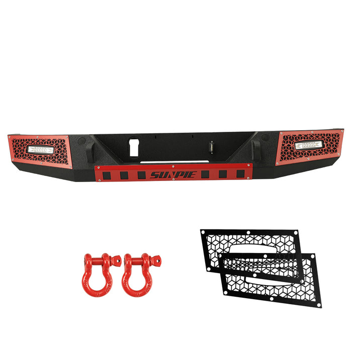 Jeep Gladiator JT Rear Bumper with D-Rings 18W Work Lights License Plate Holes