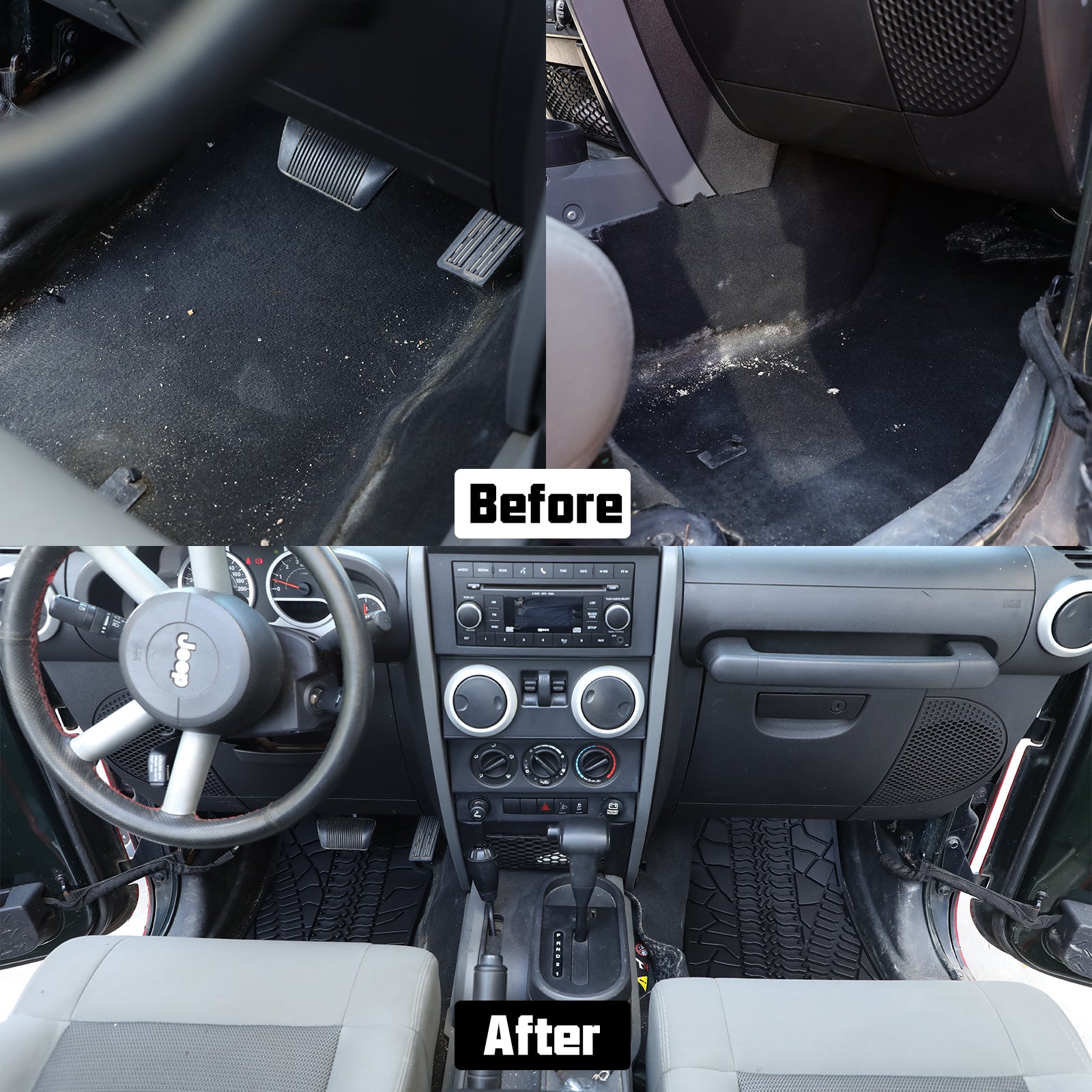 '07-'13 Jeep Wrangler JKU 4-Door Front & Rear Floor Mats