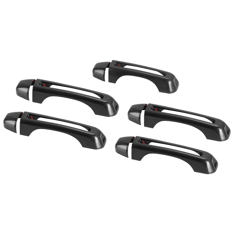 ABS Gloss Black Exterior Door Handle Covers (5-Pack) for Jeep Wrangler JL JLU 4xe & Gladiato JT