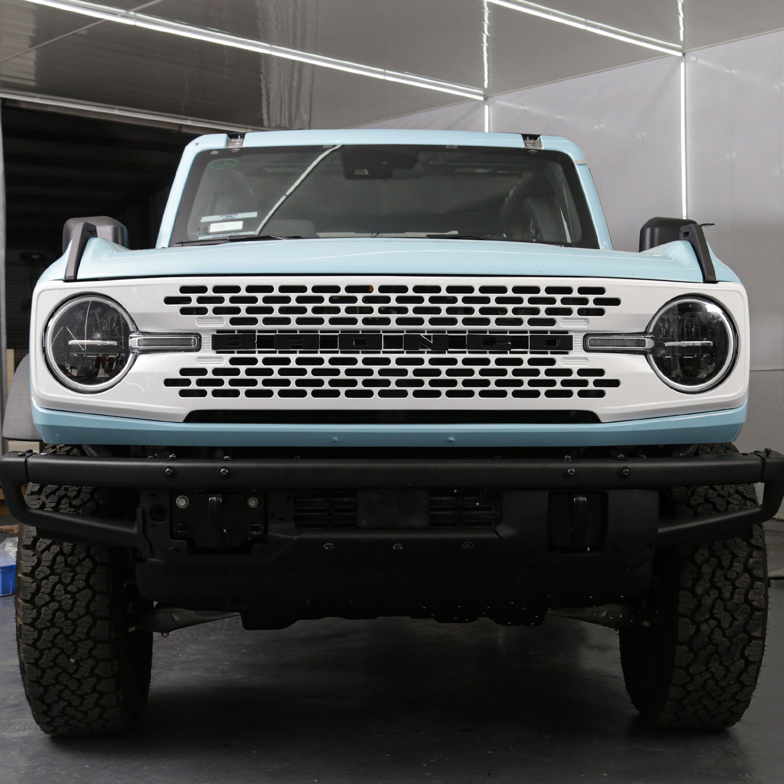 Ford Bronco Grille ABS Plastic White Black W/Letters and Camera Hole for 2021-2026 Ford Bronco