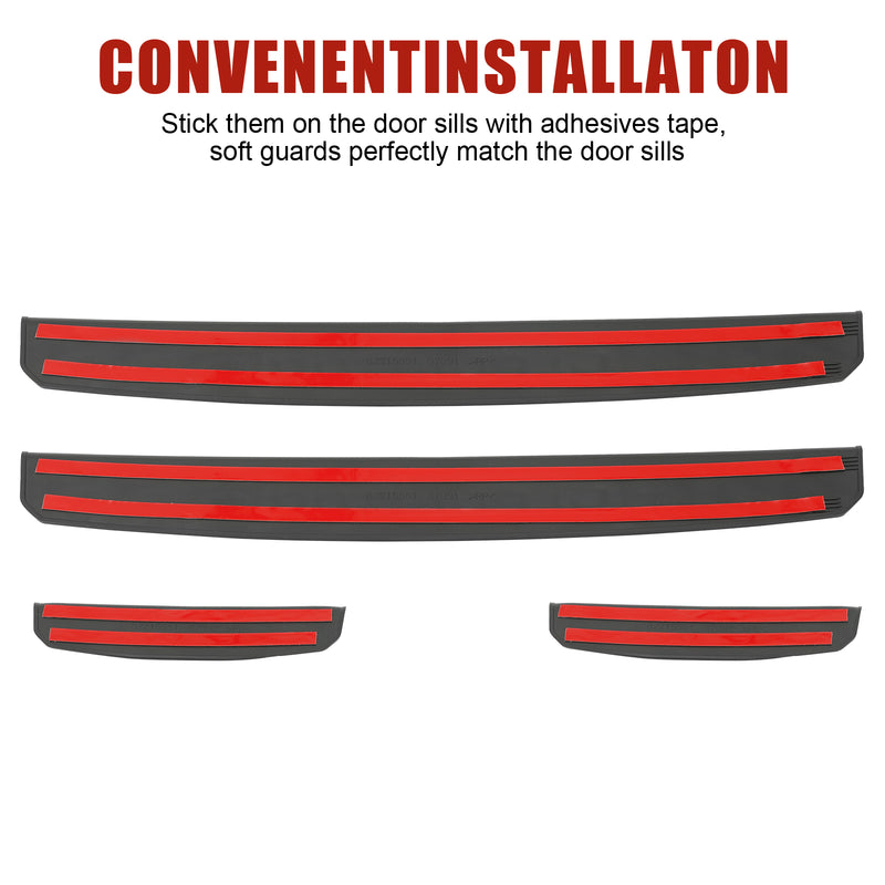 4-Piece Rigid PP Door Sill Guards for 2020–2026 Jeep Gladiator JT