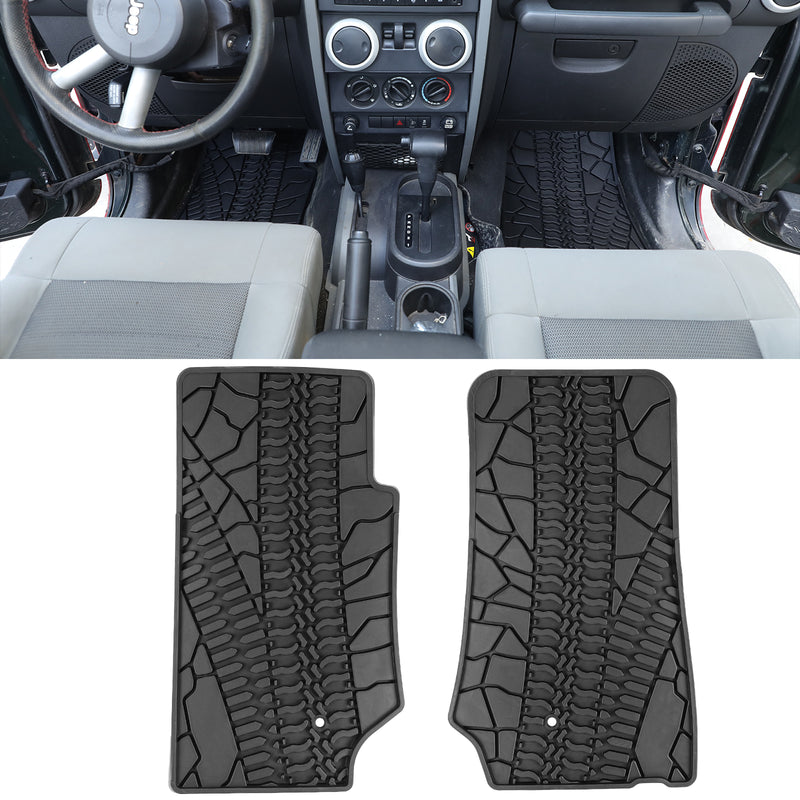 '07-'13 Jeep Wrangler JK 2-Door with Texture TPE Front & Rear Floor Mats