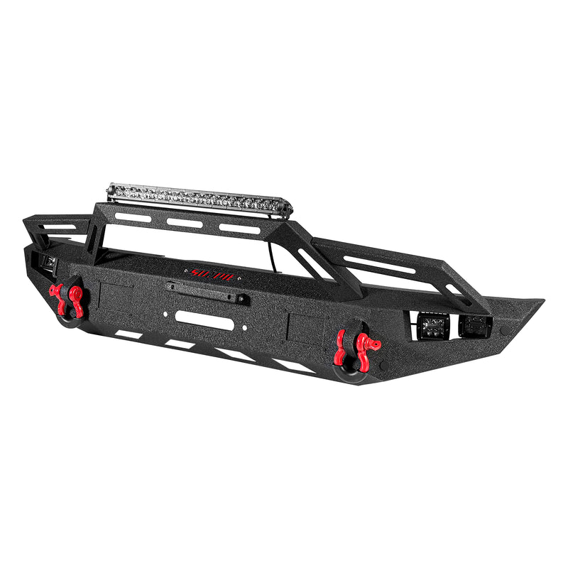Full-Width Steel Front Bumper with ACC Mount, Winch Plate & LED Lights for 2021–2026 Ford Bronco