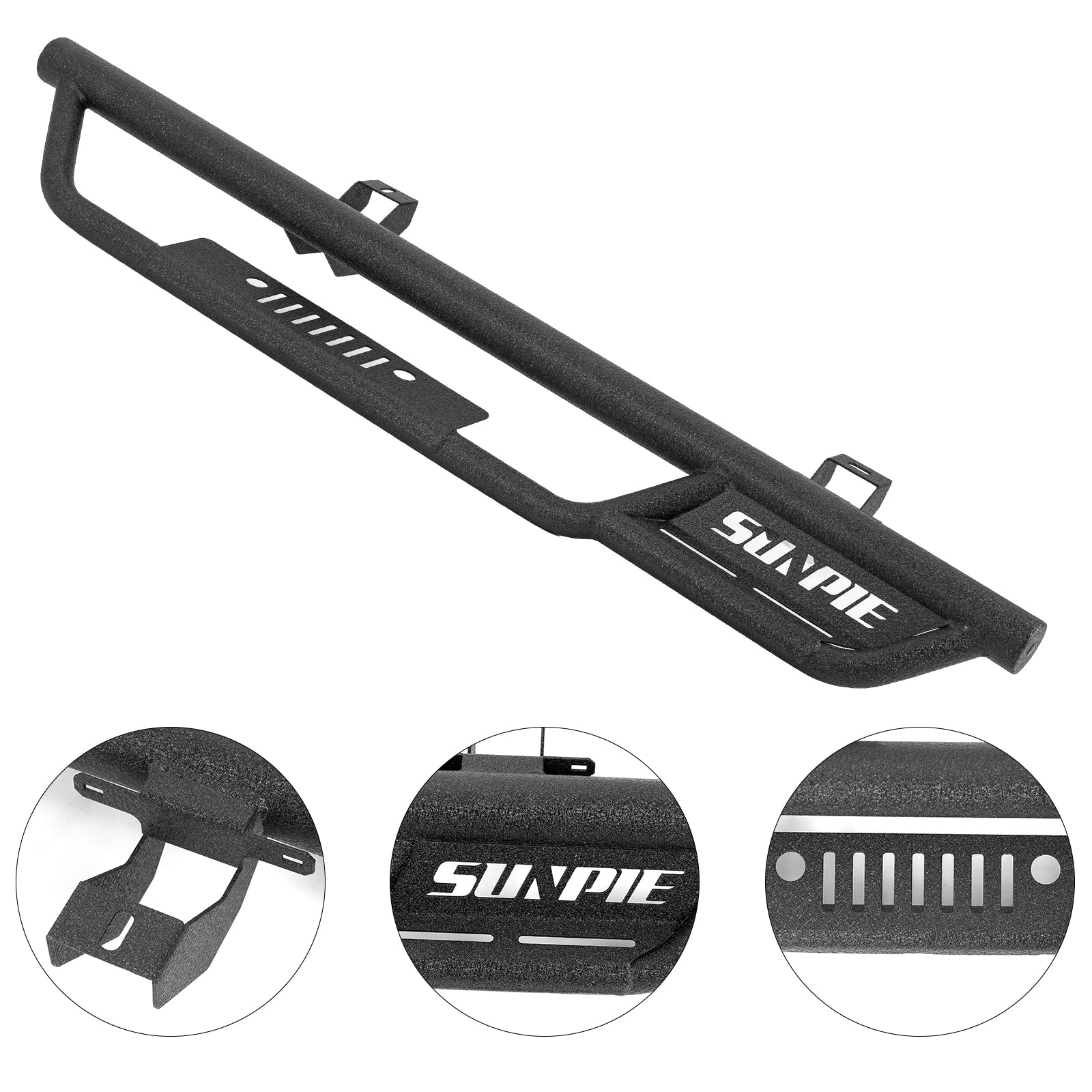 Entry-Level Carbon Steel Running Boards Side Steps for 2018-2026 Jeep Wrangler JL 2-Door