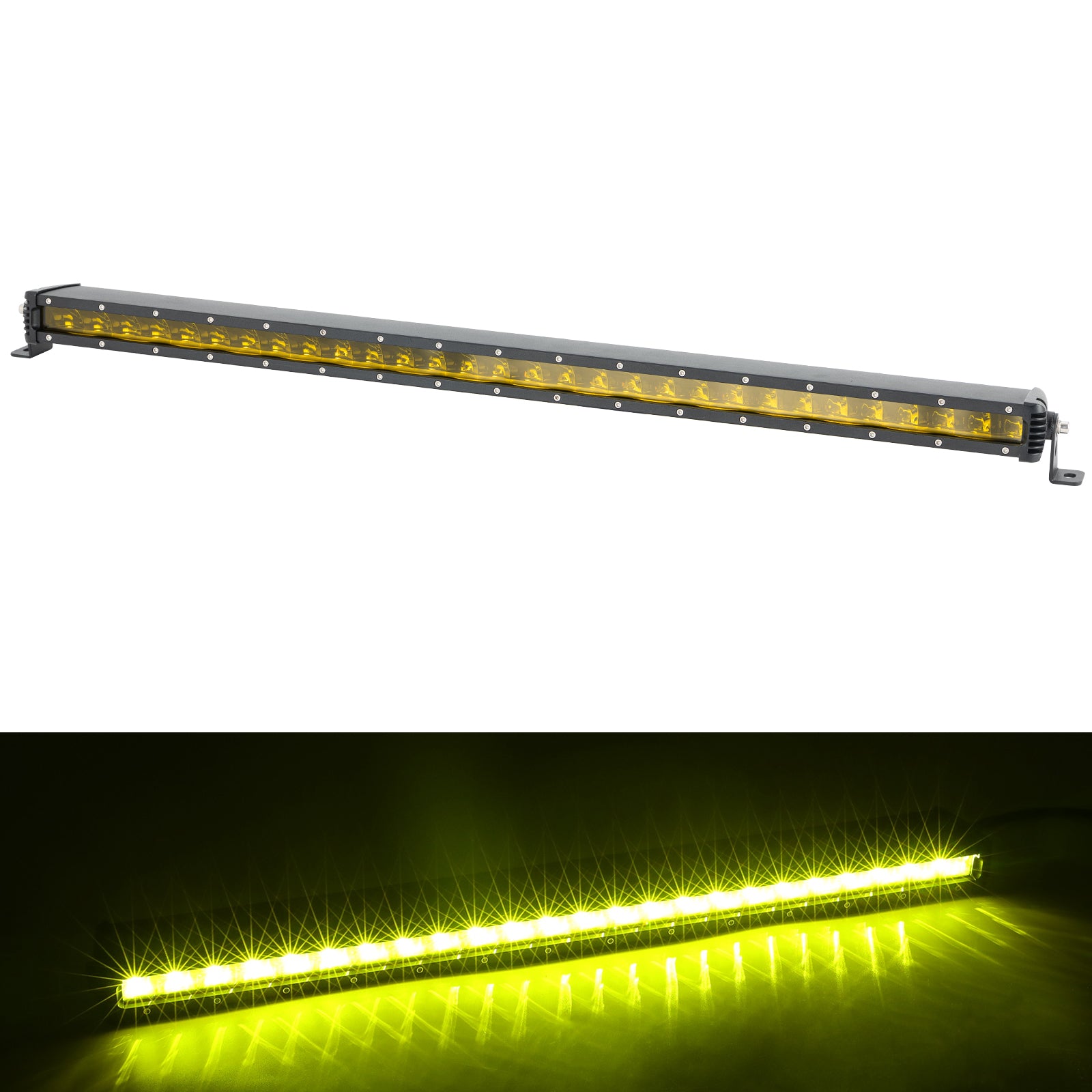 Sunpie Single Row Amber Lens Flood 30W-240W Off Road LED Light Bars