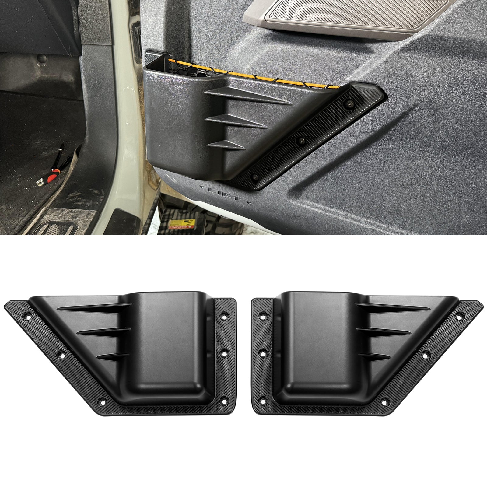 Front Door ABS TPE and Carbon Steel Storage Box Expansion for 2021+ Ford Bronco 2-4 Door