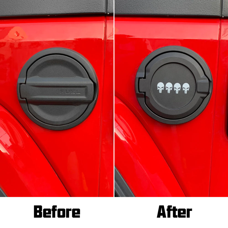 Gas Cap Cover & Fuel Doors with Pattern for 2018-2025 Wrangler JL JLU 4xe