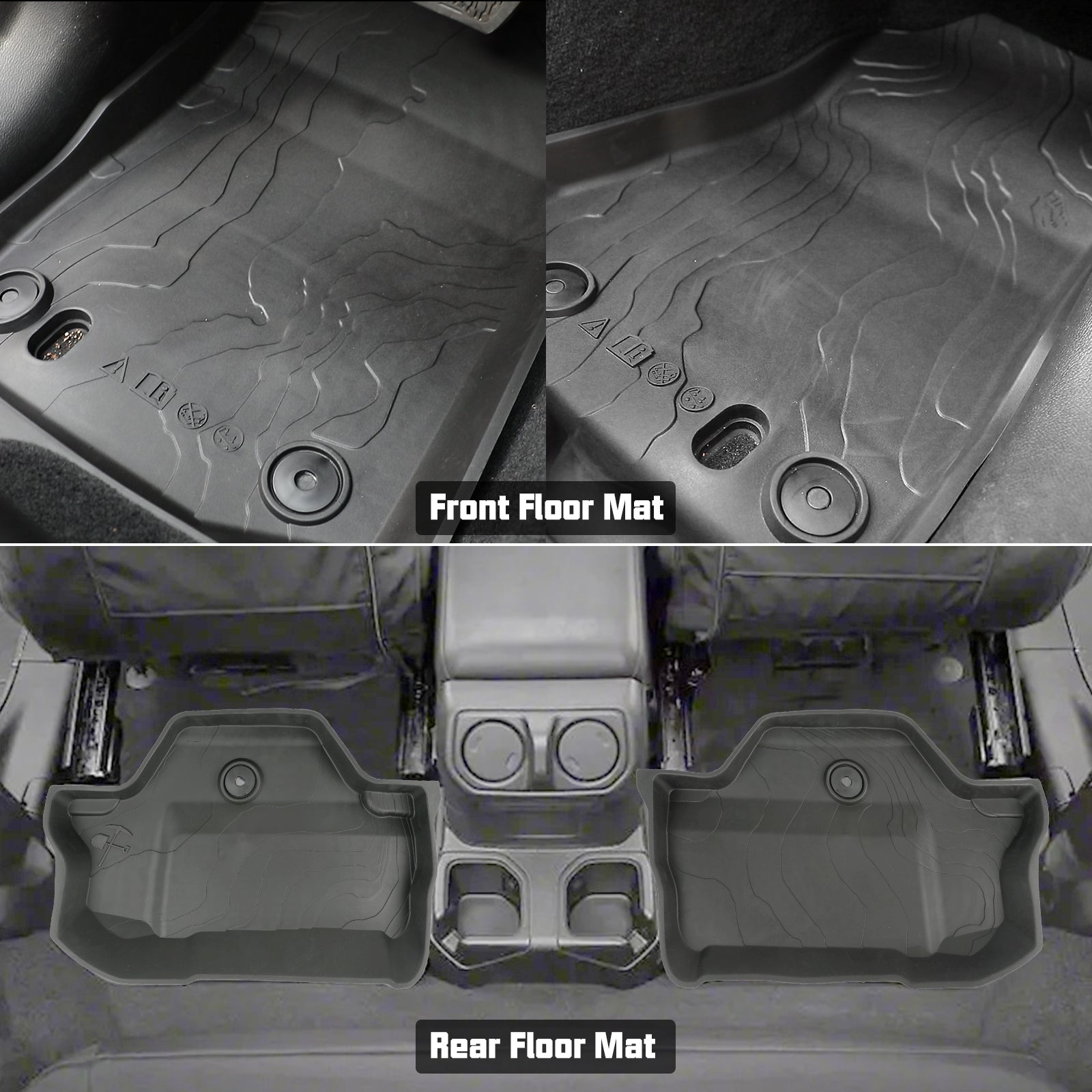 '18-'26 Jeep Wrangler JL 2-Door All-Weather Front & Rear TPE Floor Mats