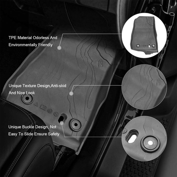 '18-'25 Jeep Wrangler JLU 4-Door Front & Rear TPE Floor Mats