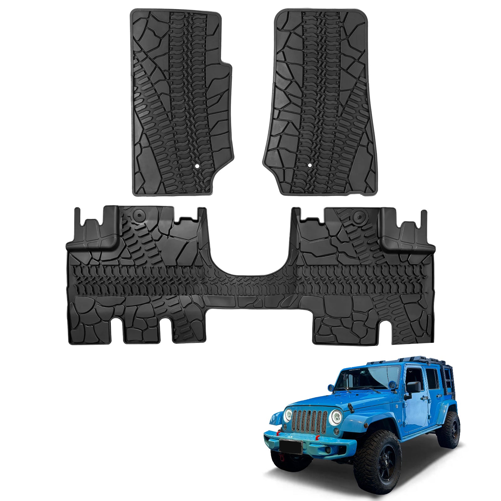 '07-'13 Jeep Wrangler JKU 4-Door Front & Rear Floor Mats